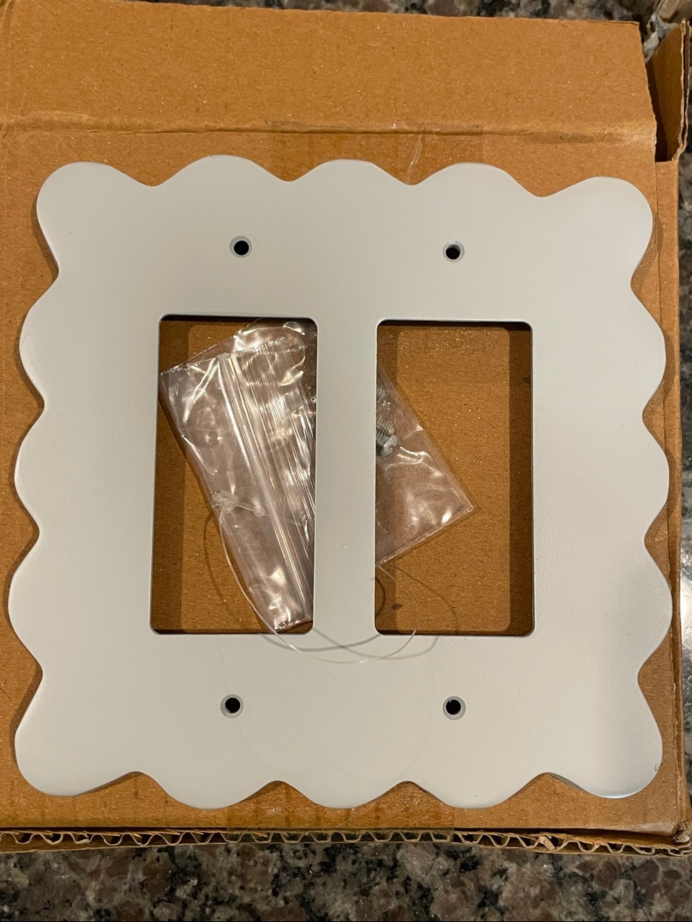 Anthropologie Wiggle Double Rocker Metal Switch Plate Cover Silver